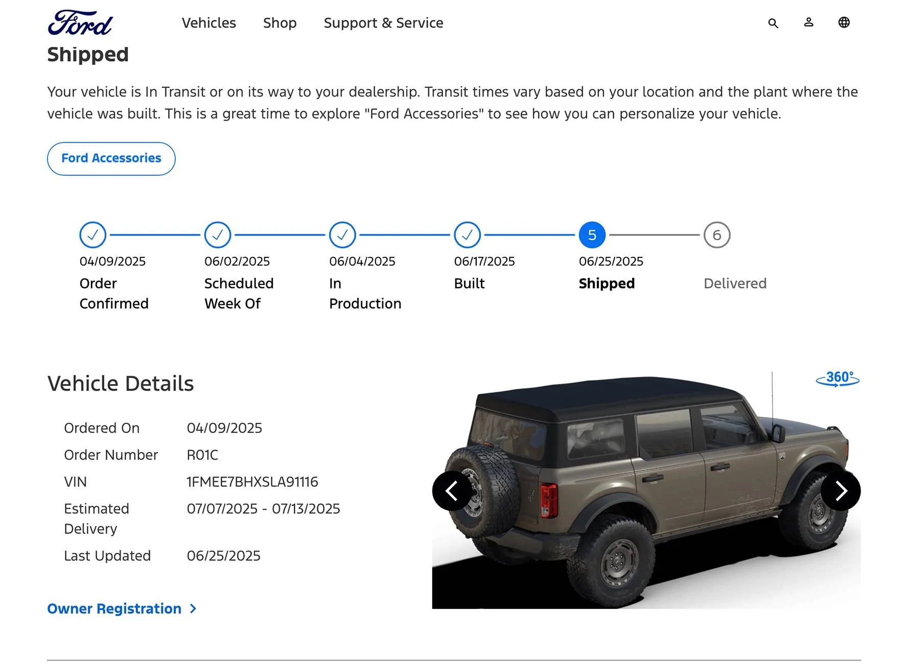 Ford Bronco 2025 Order Wait Time IMG_1265