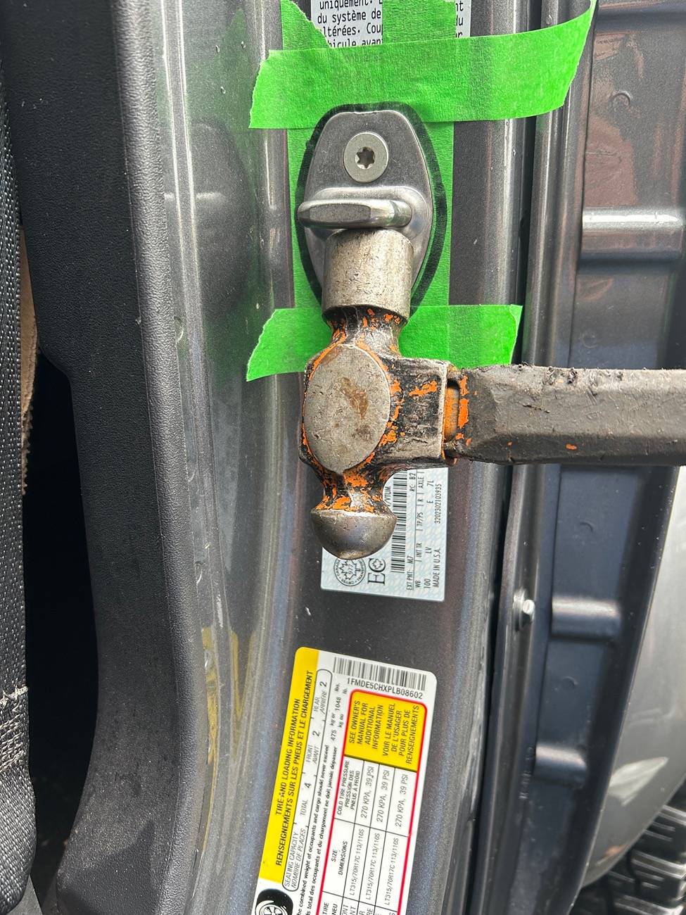 Ford Bronco Door striker adjustment IMG_7876