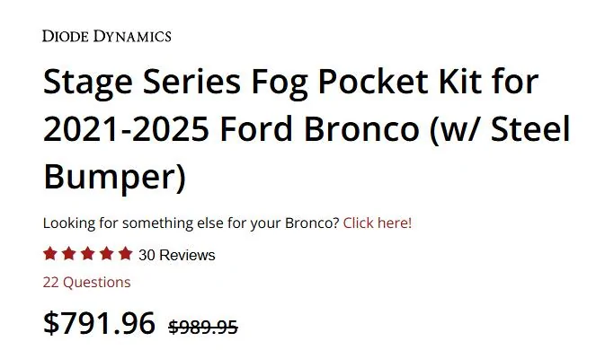 Ford Bronco DIODE DYNAMICS SALE Screenshot 2025-06-30 070002