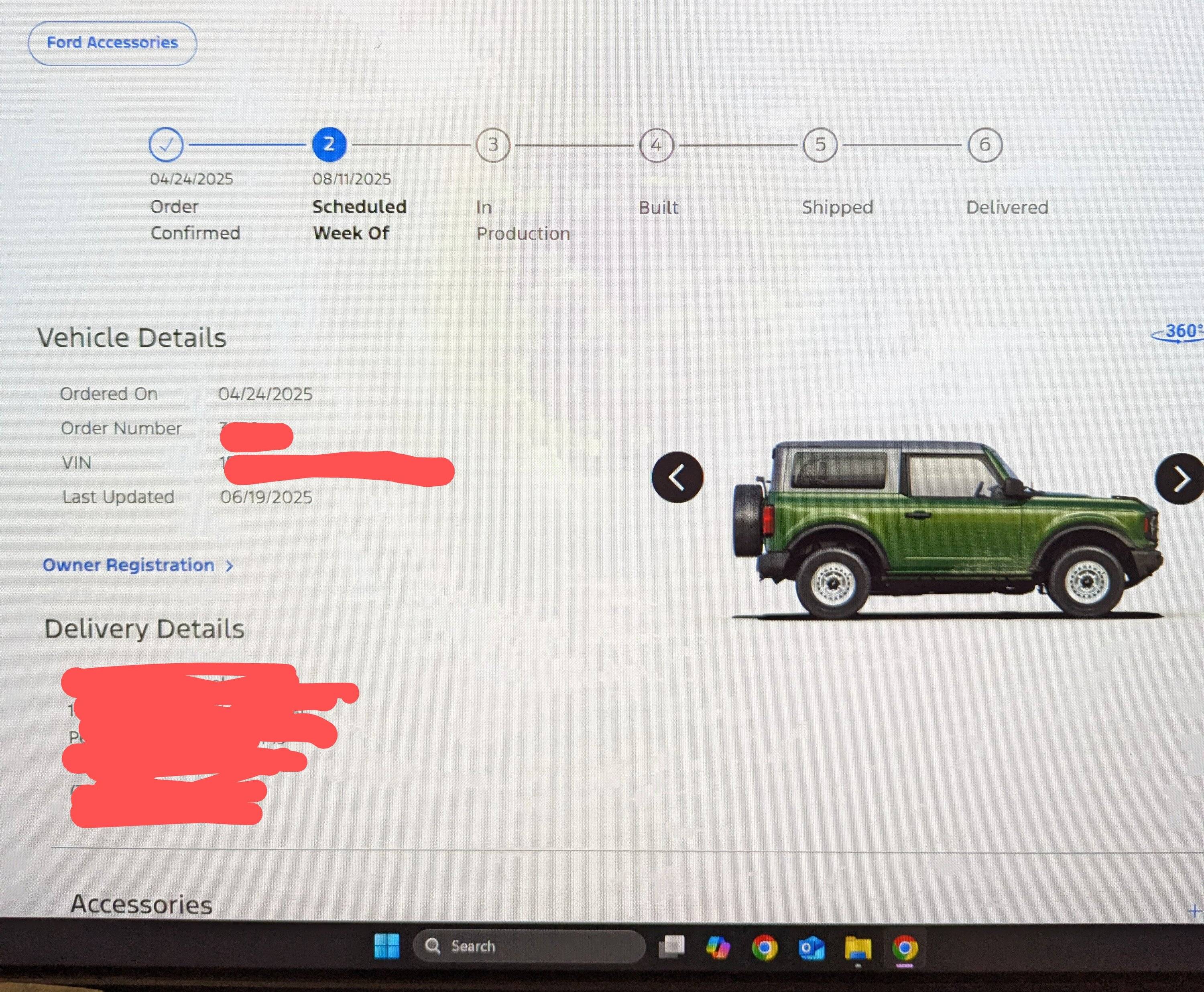 Ford Bronco 2025 Scheduling for 08/11/2025 PXL_20250630_172203622~2
