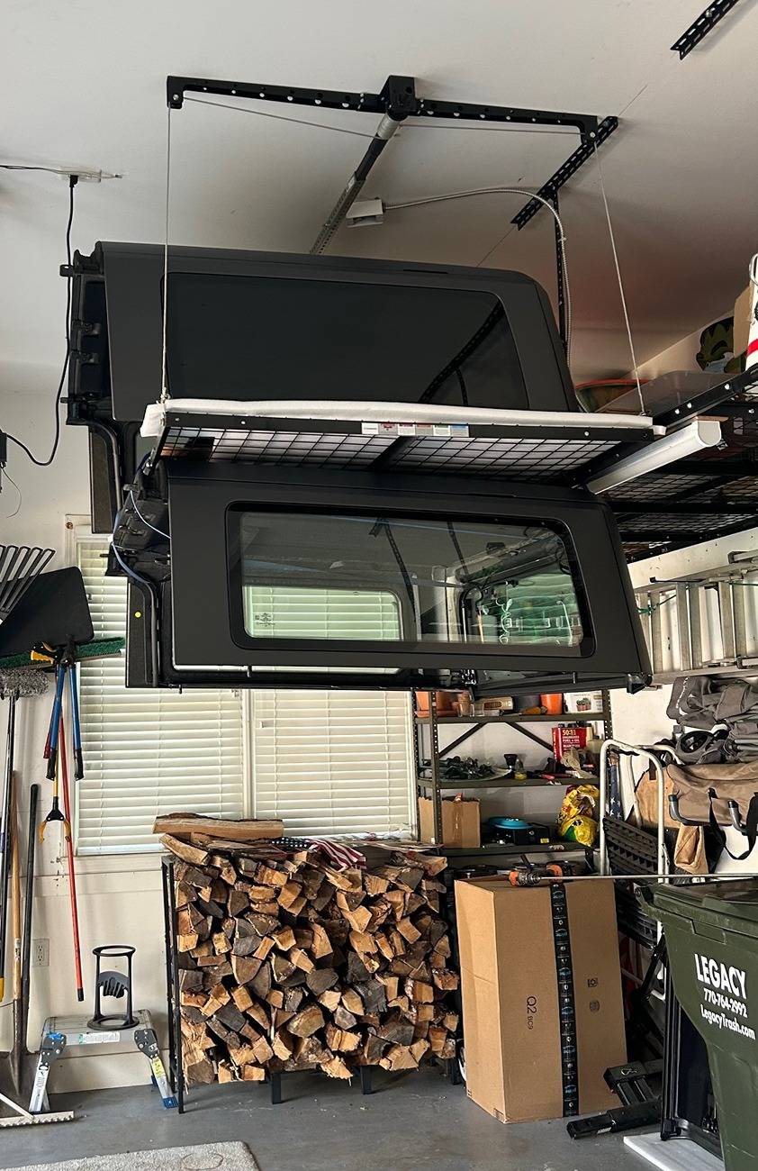 Ford Bronco Hoist a Top for 2 Door Installed lift