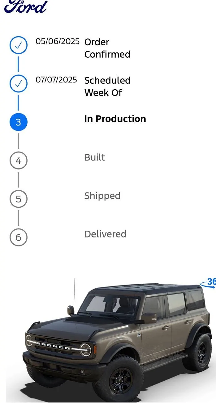 Ford Bronco 2025 Order Wait Time IMG_1561