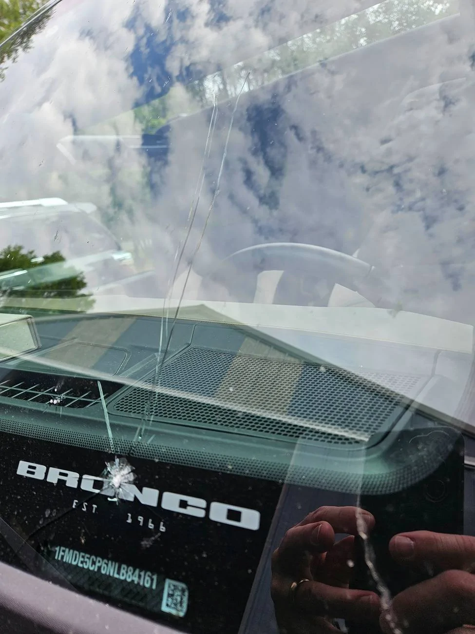 Ford Bronco Windshield rock chip/crack. Repair or replace? 20230728_134900