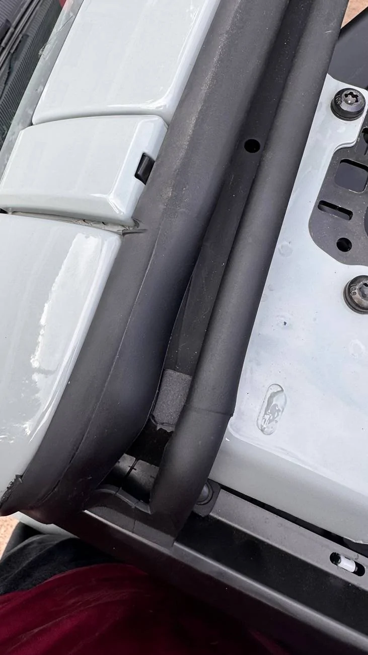 Ford Bronco PSA:  Leaking water coming thru sun visor - video IMG_3648