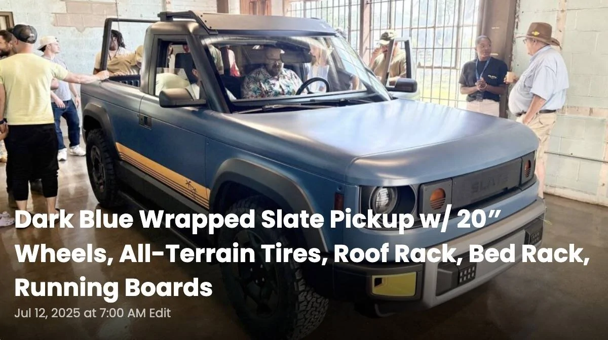 Ford Bronco SLATE Truck Debuts as Modular SUV & Pickup blue wrap slate truck