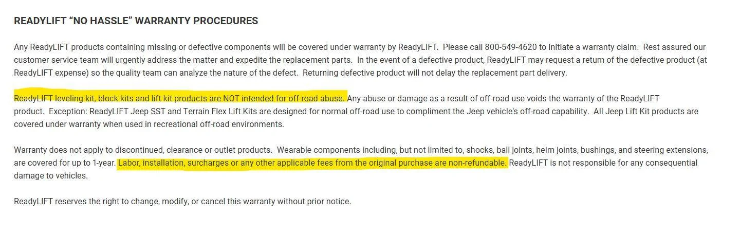 Ford Bronco WHAT OFFSET DO I NEED TO PREVENT RUBBING? ReadyLift - Warranty Disclaimer
