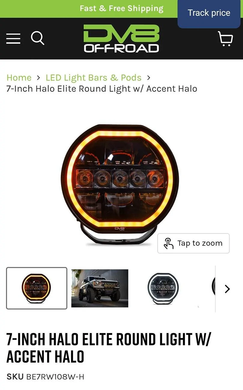 Ford Bronco DV8 7in Halo lights - A pillar install 345