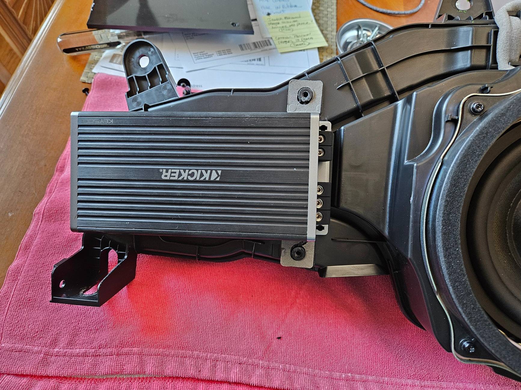 Ford Bronco Kicker 500.1 bracket for sub enclosure 20250719_174856