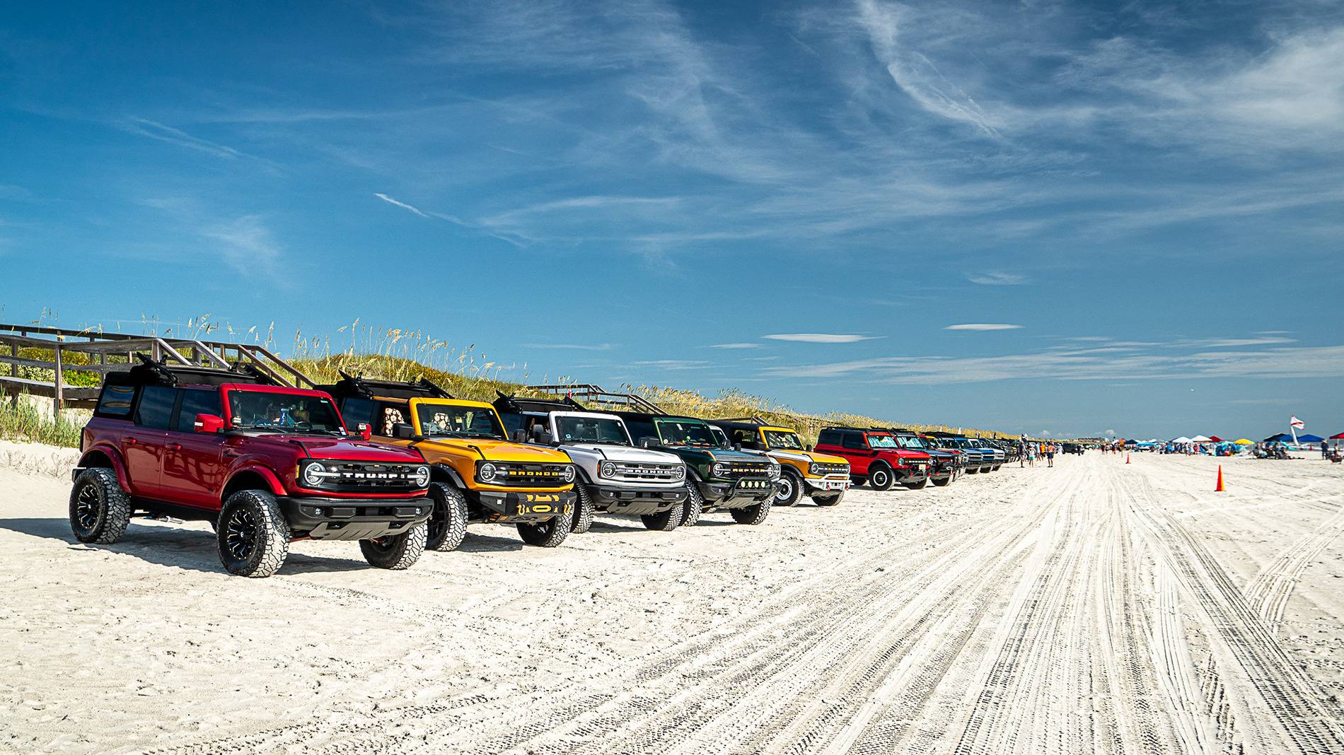 Ford Bronco Christmas In July: 203 Broncos gather on St Augustine Beach, Florida DSC09219
