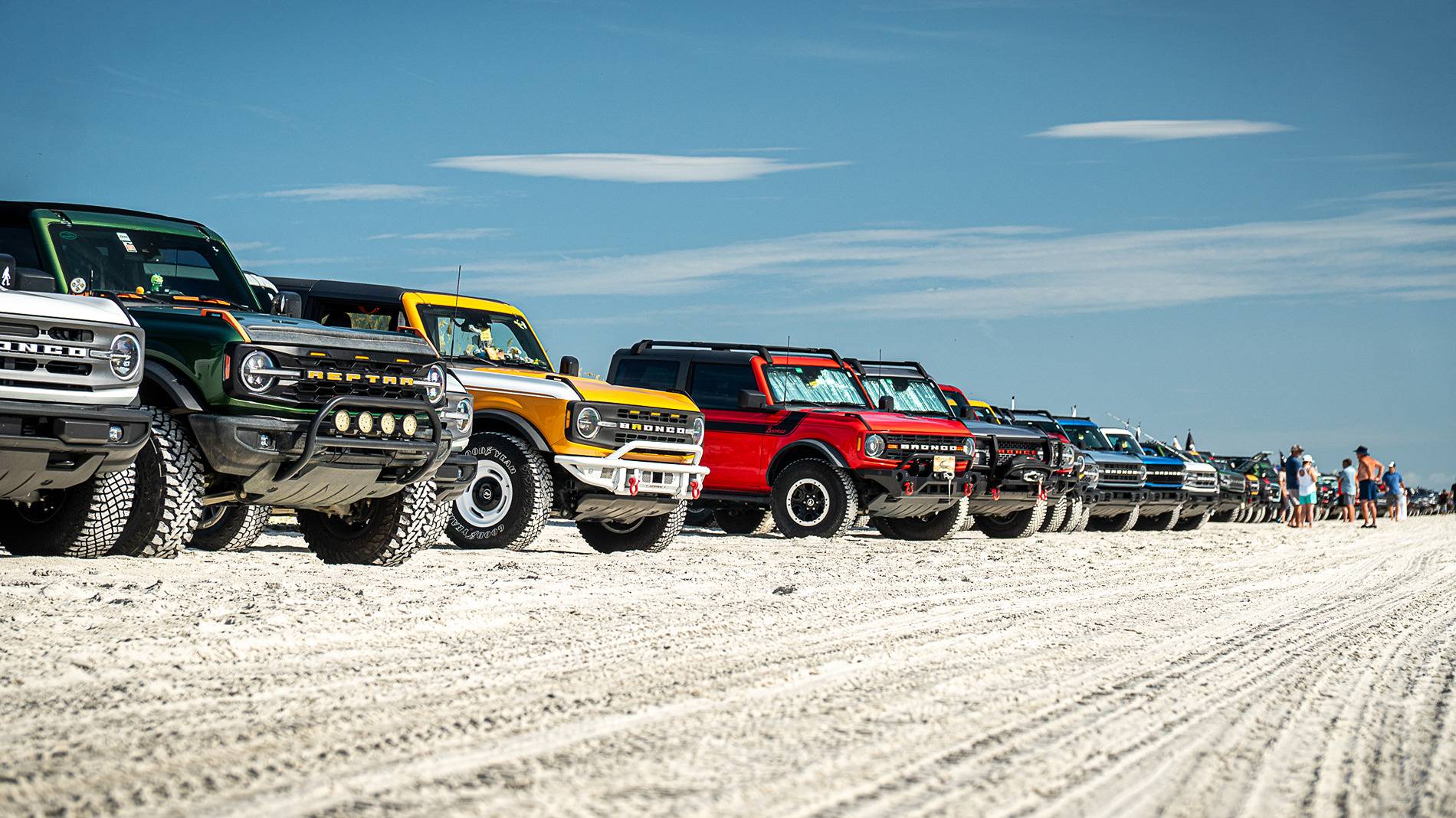 Ford Bronco Christmas In July: 203 Broncos gather on St Augustine Beach, Florida DSC09221
