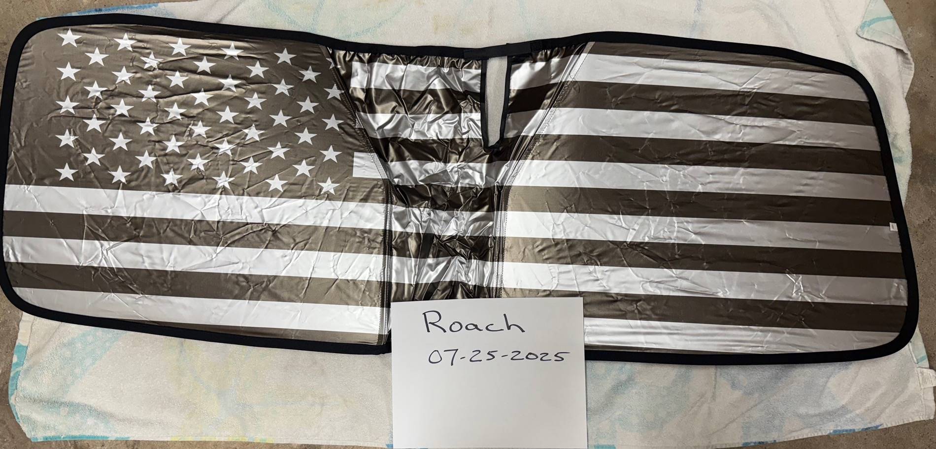 Ford Bronco Windshield Sun Shade with USA Flag tempImagesfOPNw