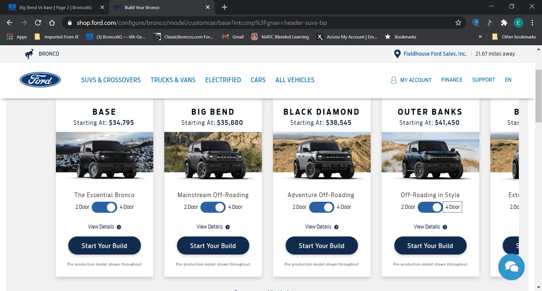 Ford Bronco Big Bend Vs Base 1609469071507