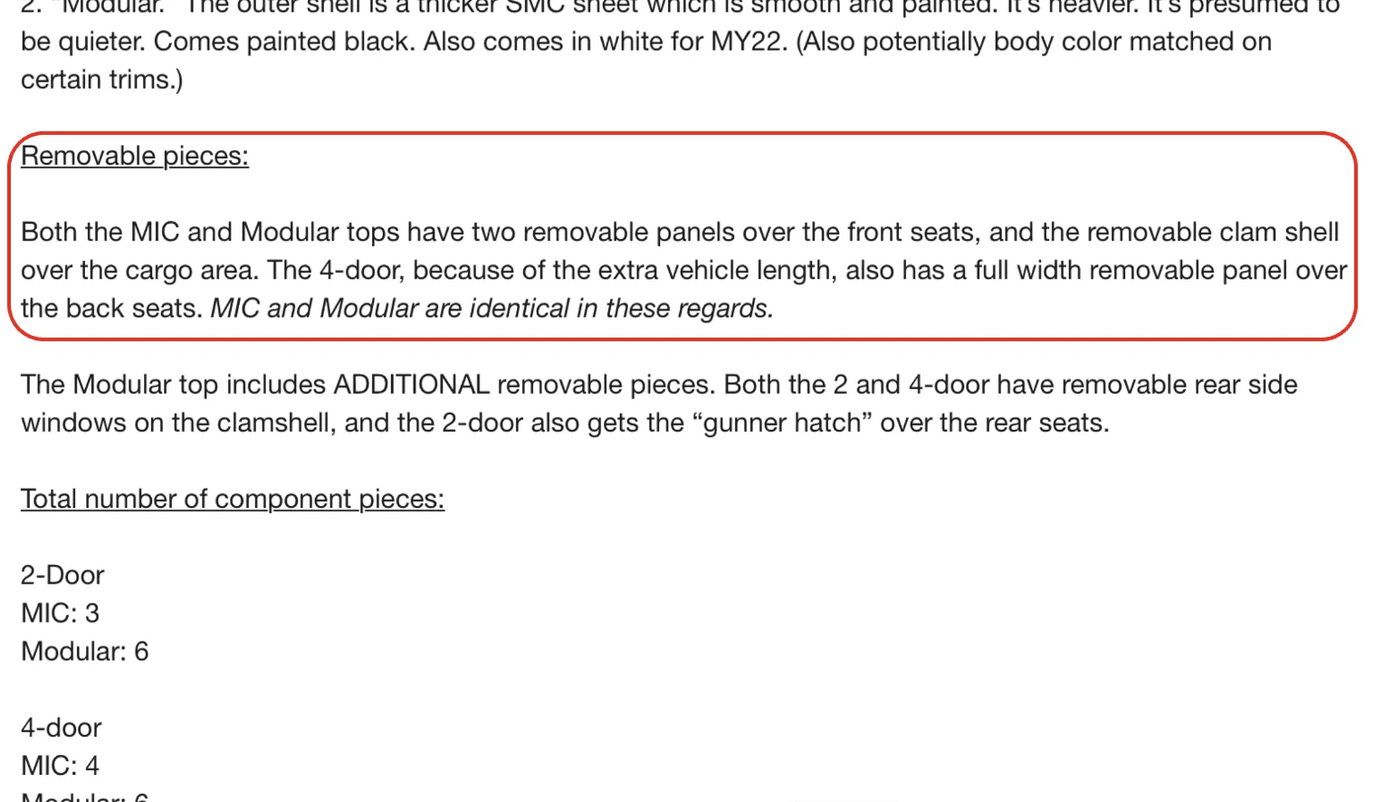 Ford Bronco MIC Hardtop vs Modular Painted 1609474021209