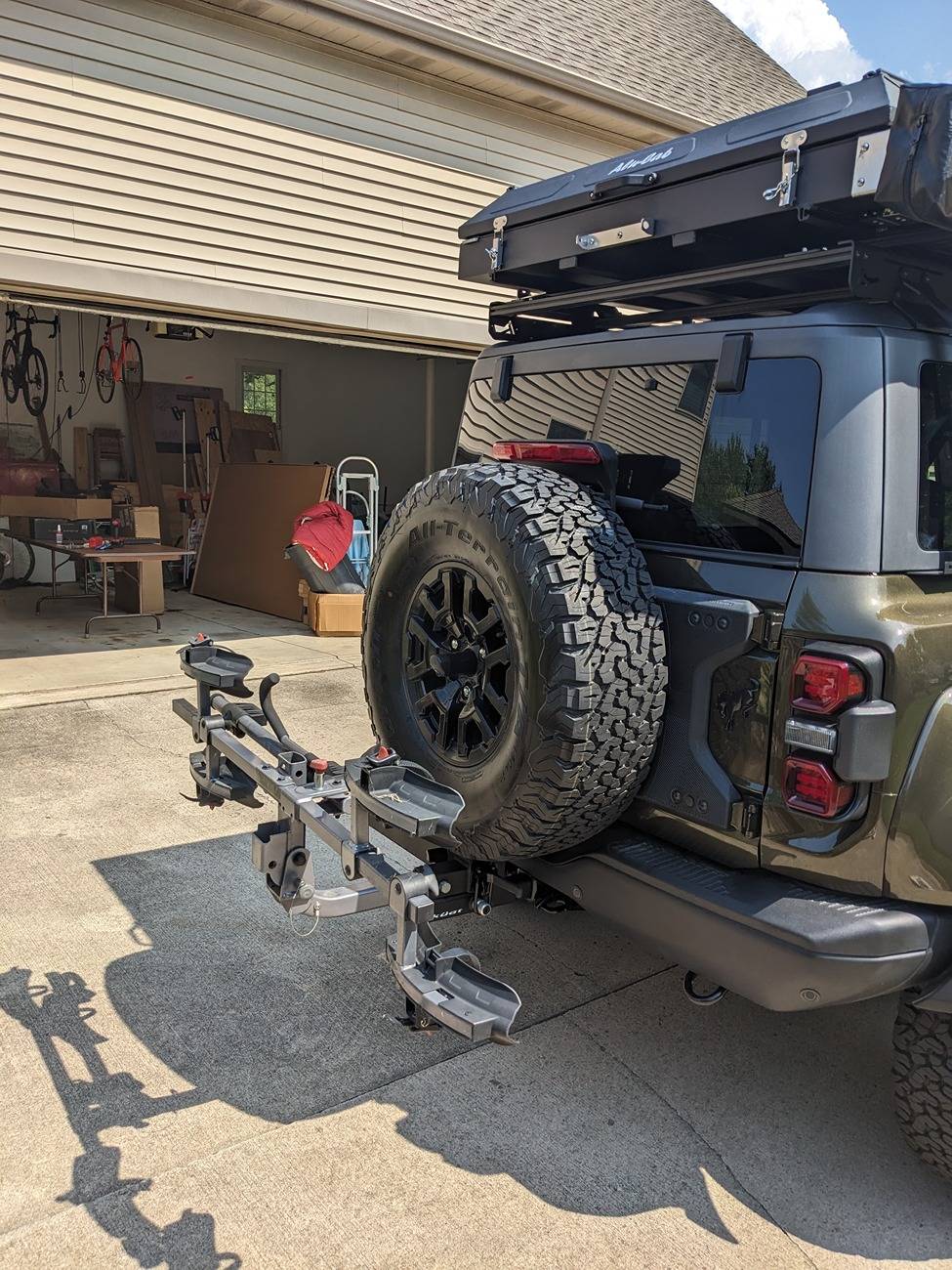 Ford Bronco Hitch extender installed - allows opening tailgate with a bike rack on PXL_20240830_181135554