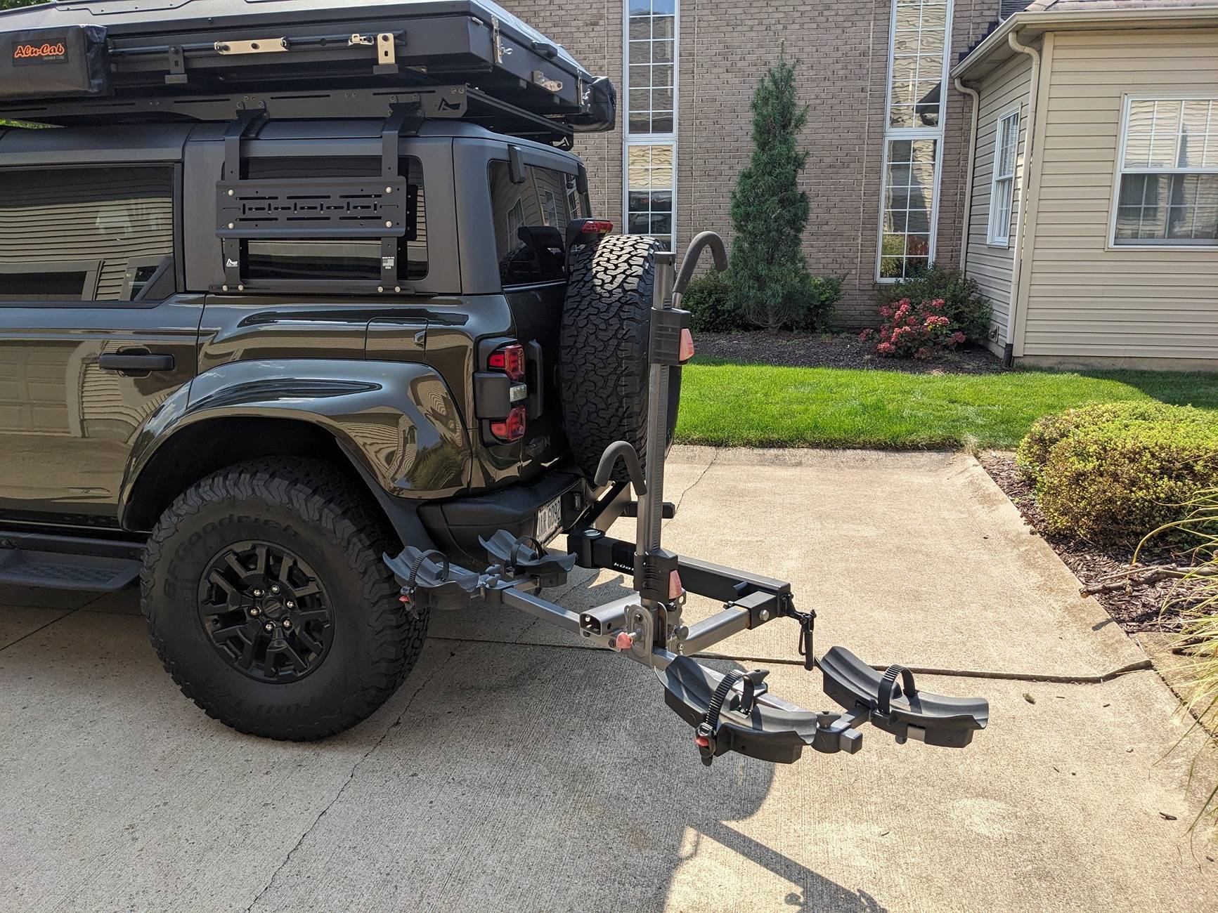 Ford Bronco Hitch extender installed - allows opening tailgate with a bike rack on PXL_20240830_181246140