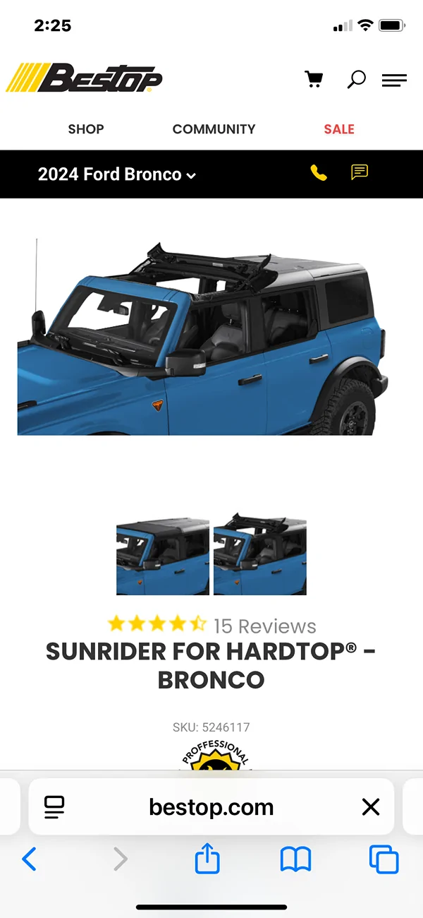 Ford Bronco Sunrider for hardtop IMG_0006