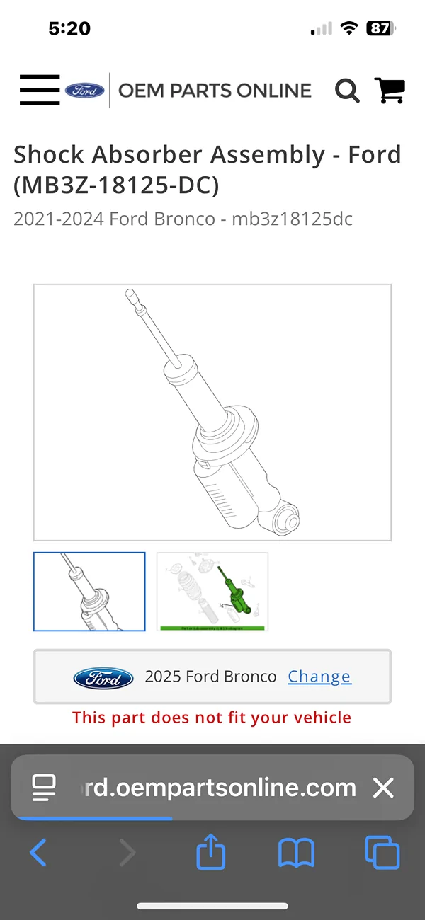 Ford Bronco Recall 25S01 - Rear Shock Absorber External Reservoir Corrosion *🚨Repair now available* IMG_6463