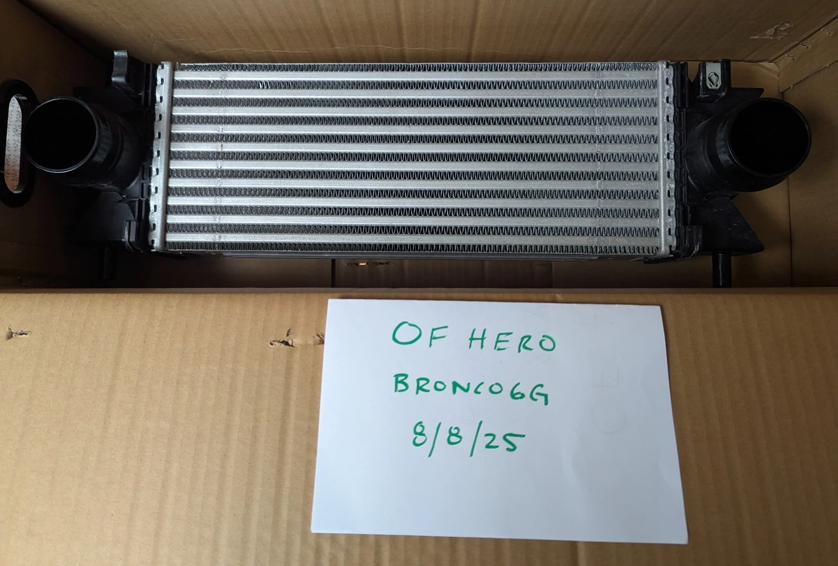 Ford Bronco FS: stock 2.7L intercooler + charge pipes intercooler