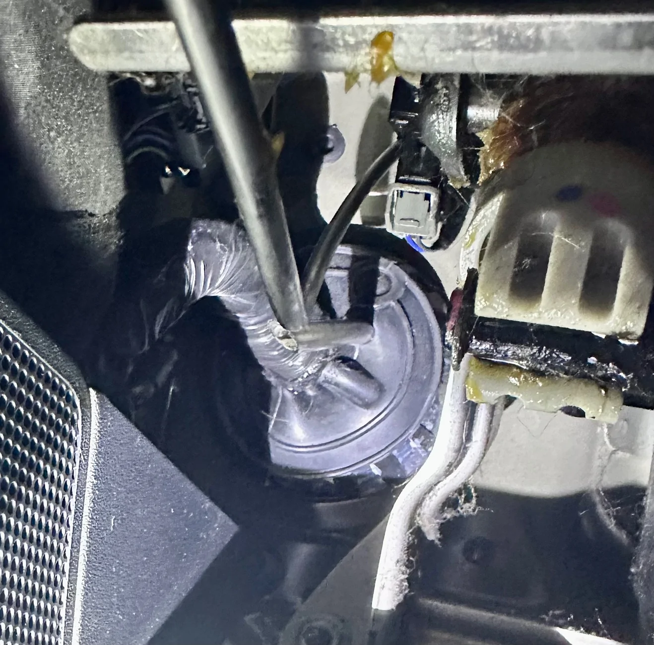 Ford Bronco Wiring power and antenna through firewall question IMG_2621