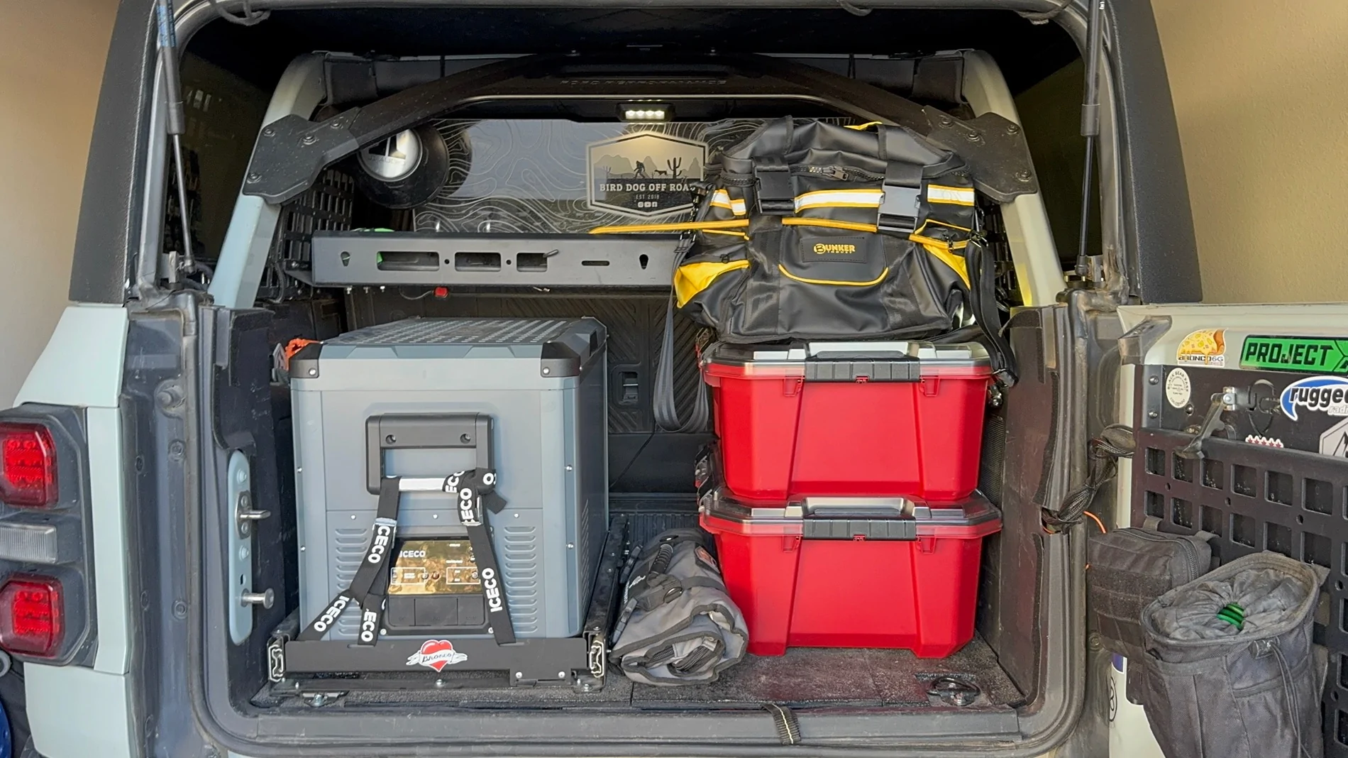 Ford Bronco Husky Storage Box = perfect solution to storing your 1.5 ton Badlands Jack in the Bronco! IMG_1278