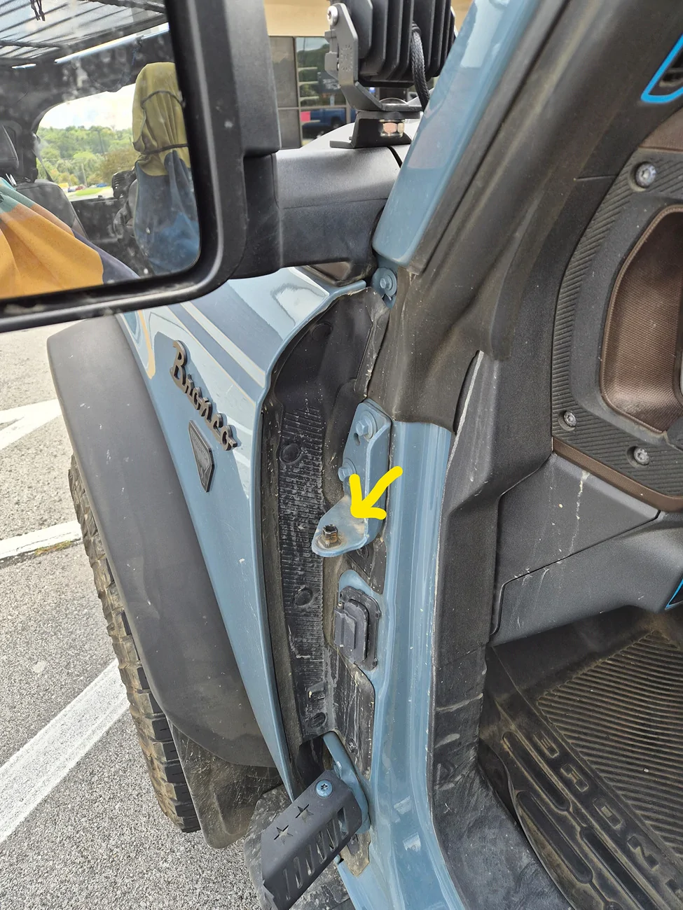 Ford Bronco Foot pegs for top door hinge? Foot peg_LI