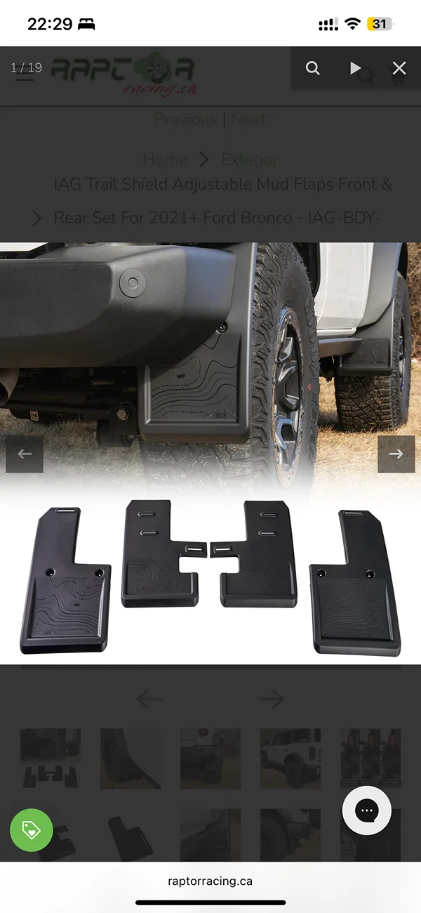 Ford Bronco Iag trail shield mudflaps + 2025 oem running board IMG_1119