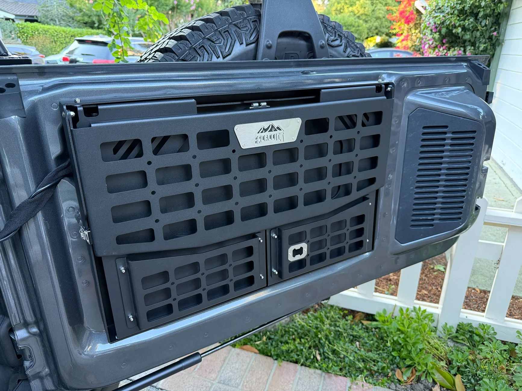 Ford Bronco Ford tailgate table interferes with cargo area enclosure IMG_8652