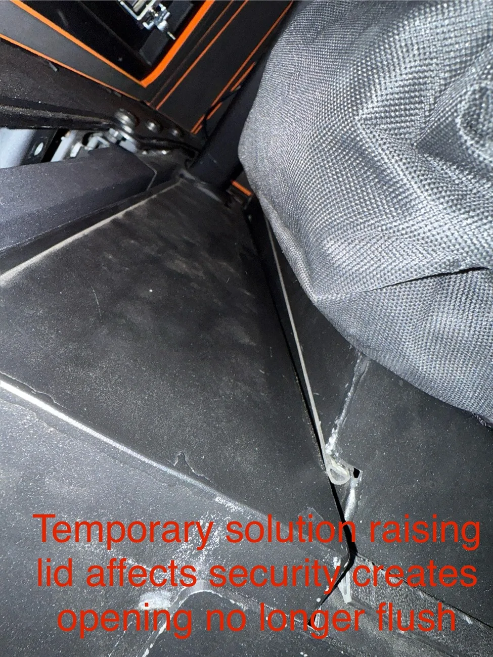 Ford Bronco Ford tailgate table interferes with cargo area enclosure IMG_8675