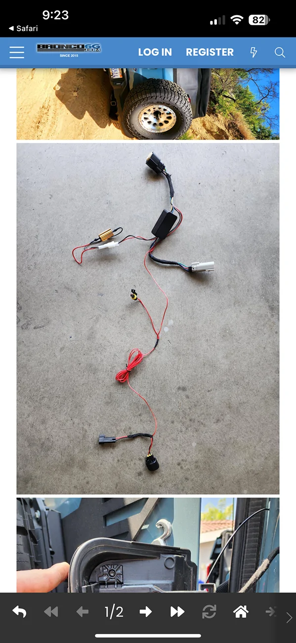 Ford Bronco Halogen taillights to LED wire conversion IMG_9445