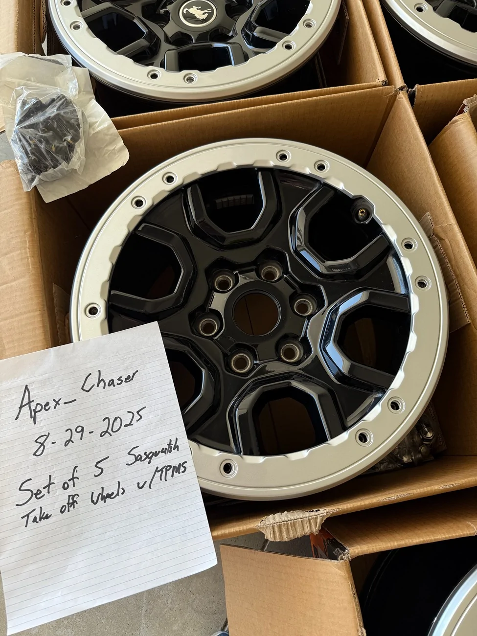 Ford Bronco Sasquatch Beadlock wheels w/TPMS $750 OBO IMG_0162