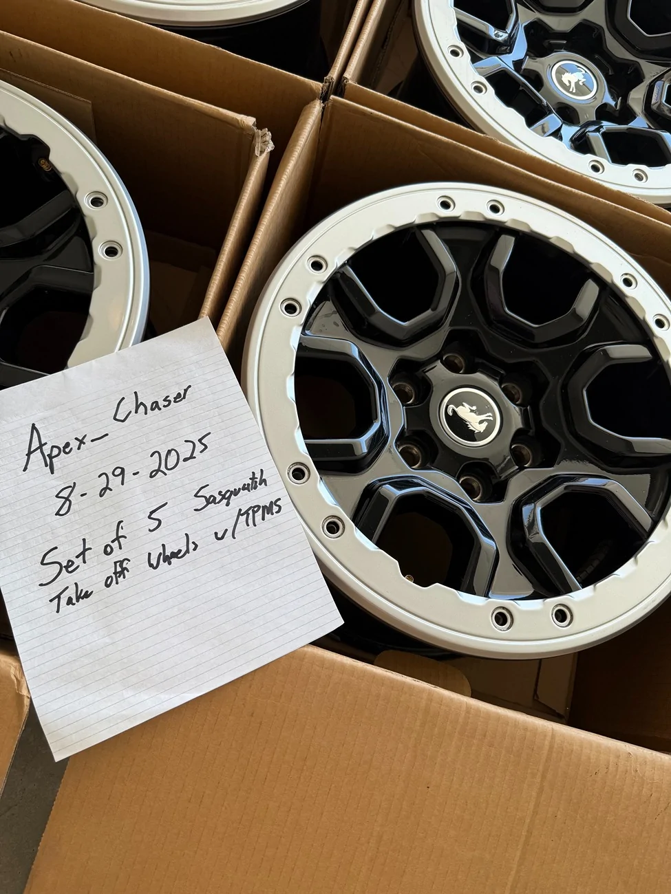 Ford Bronco Sasquatch Beadlock wheels w/TPMS $750 OBO IMG_0165