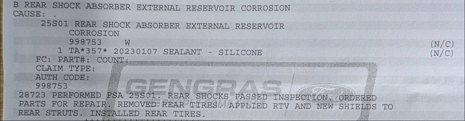 Ford Bronco Rear shock recall done, shields installed. Pictures included 5