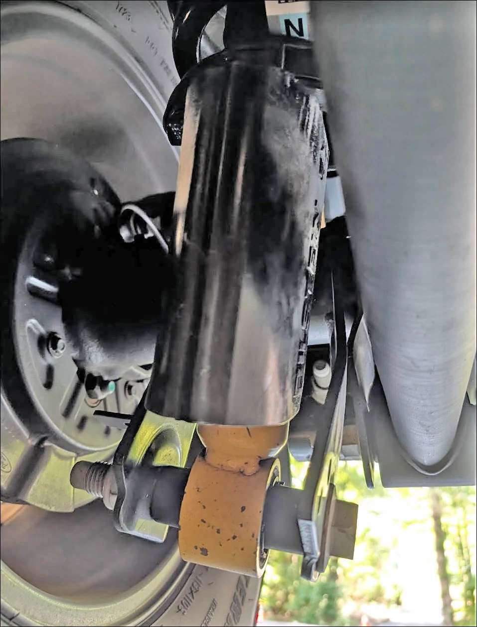 Ford Bronco Rear shock recall done, shields installed. Pictures included 1
