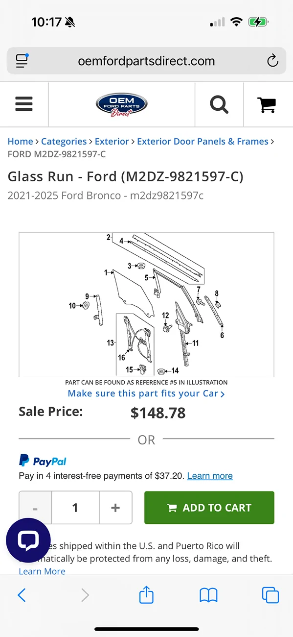SSM 53981: 2021-2024 Bronco - Window Rattle From The Front Doors Over ...