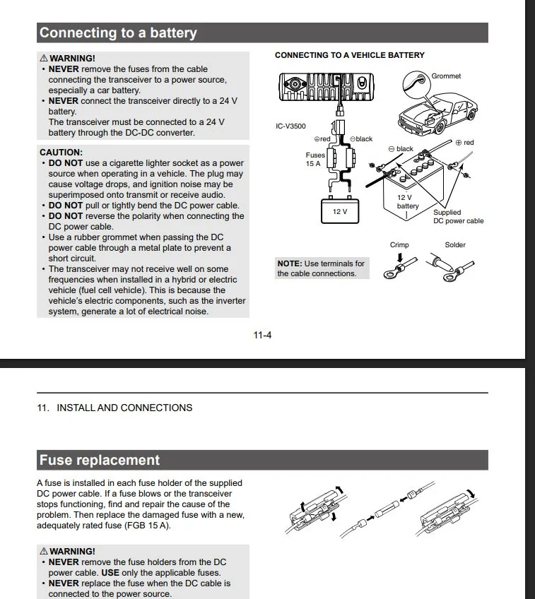Ford Bronco F150LEDs - Automatic Engine Bay LED Kit Icom IC-V3500 Power Connections 01