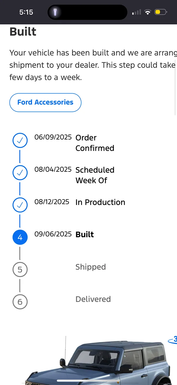 Ford Bronco 2025 Order Wait Time IMG_3895