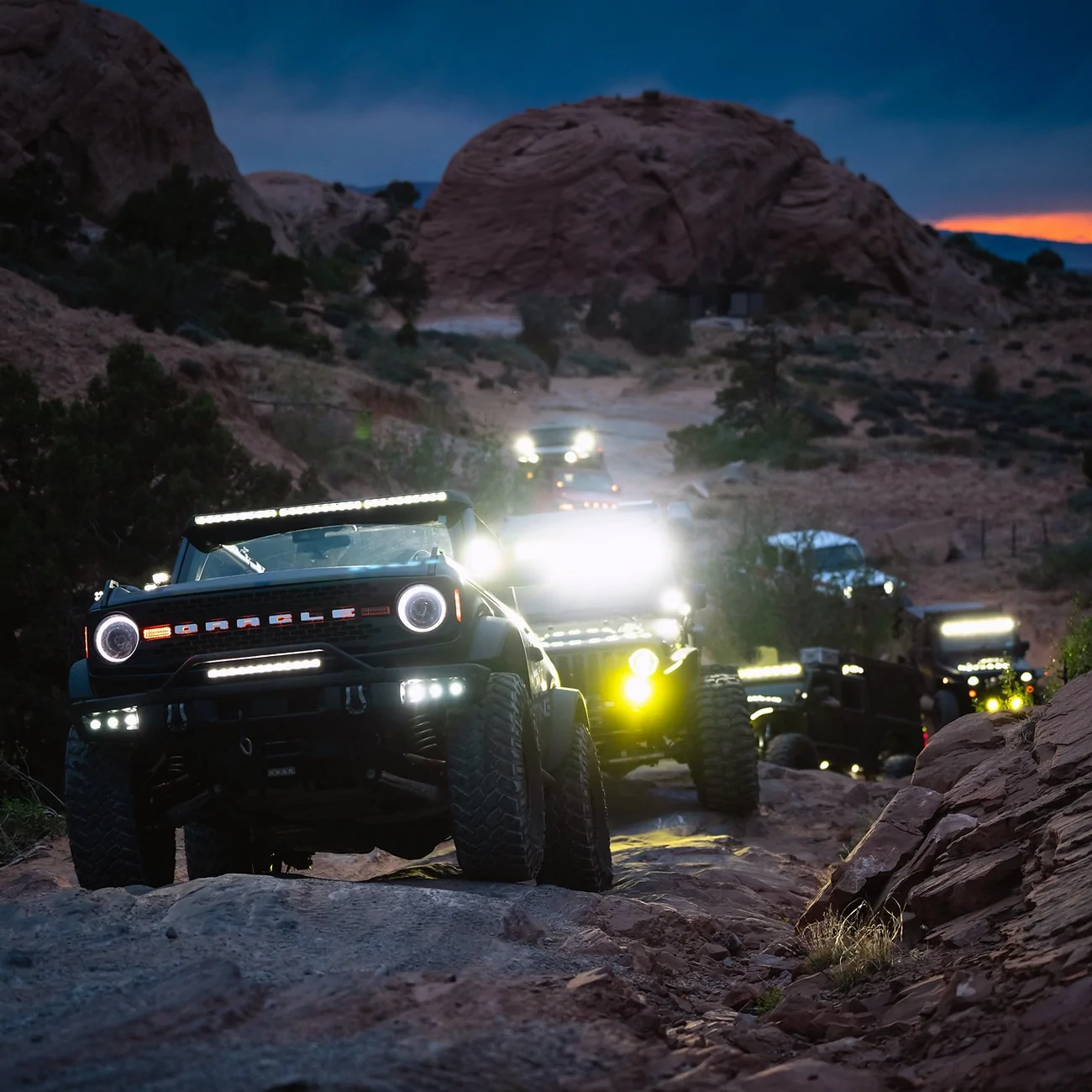 Ford Bronco Bronco Owners... time to light up Moab - Reserve your spot for FREE Trail Ride Experience with ORACLE Lighting! nightride1