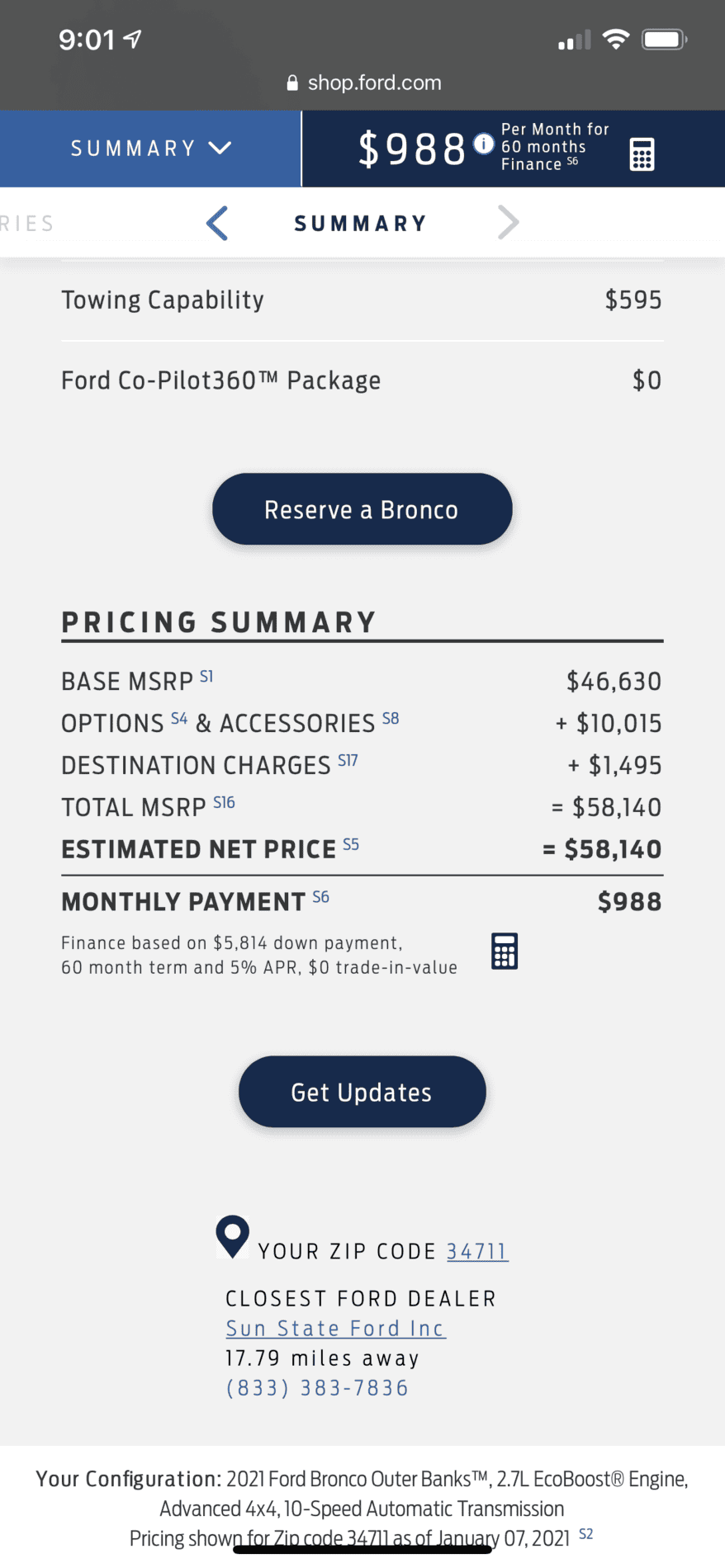 Ford Bronco Why is MSRP changing on B&P 9B588CEB-01ED-49DB-B201-60BDB16F8801