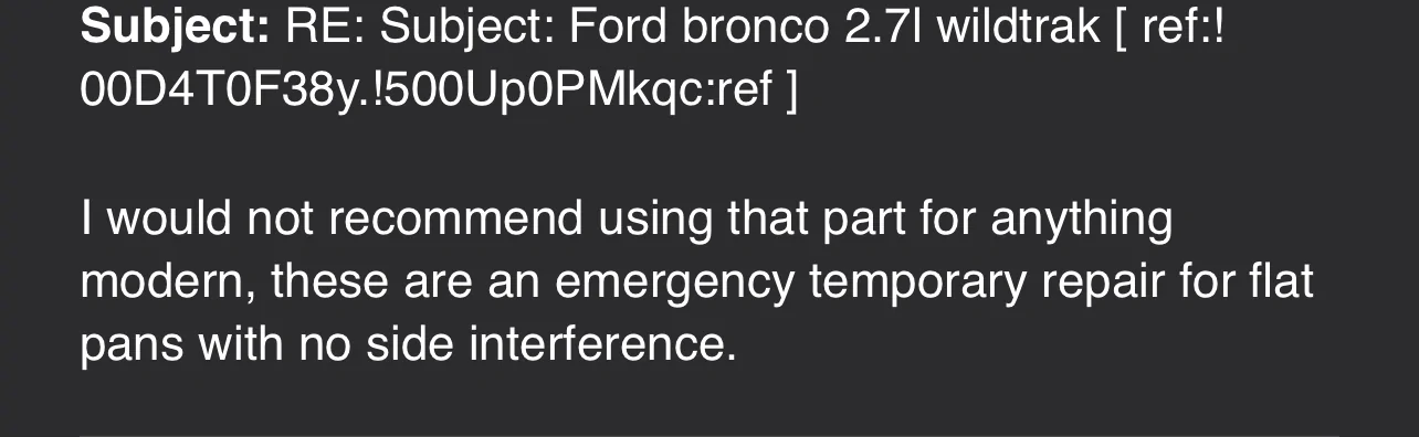 Ford Bronco Broken thread on my oil pan IMG_0263