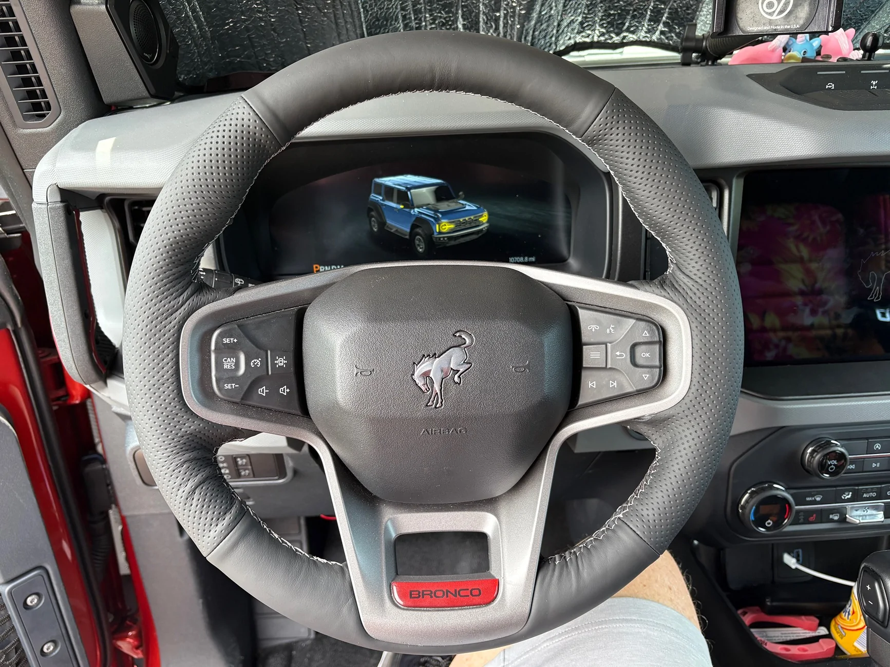 Ford Bronco DIY Leather Wrapped Steering Wheel Ideas IMG_1217