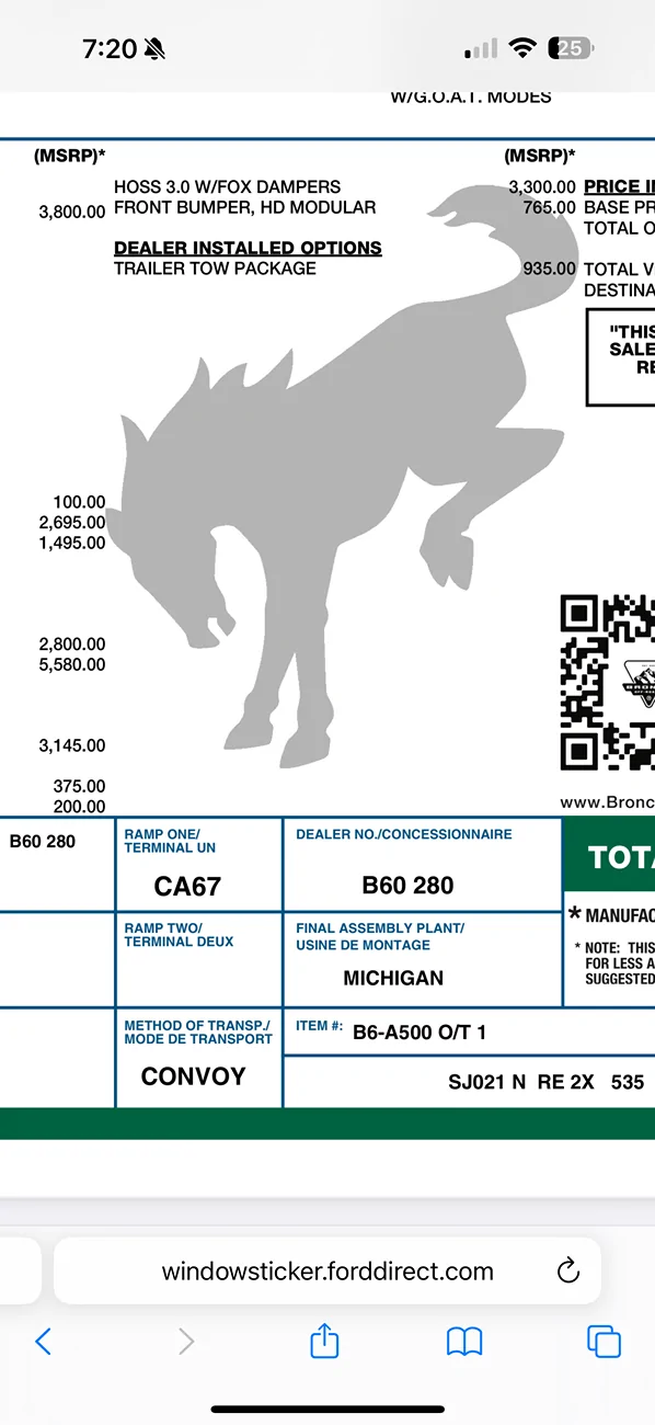 Ford Bronco 2025 Order Wait Time IMG_2106