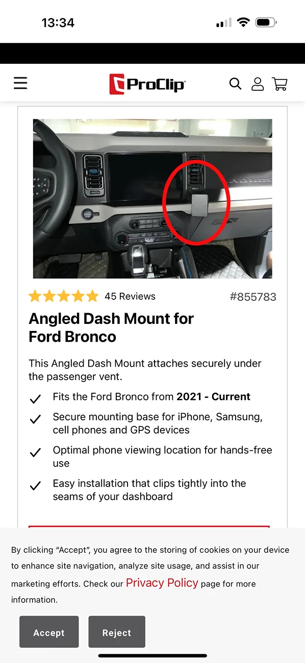 Ford Bronco Bronco exclusive multi-function mobile phone holder (supports fast charging) by AIGMUX IMG_0990