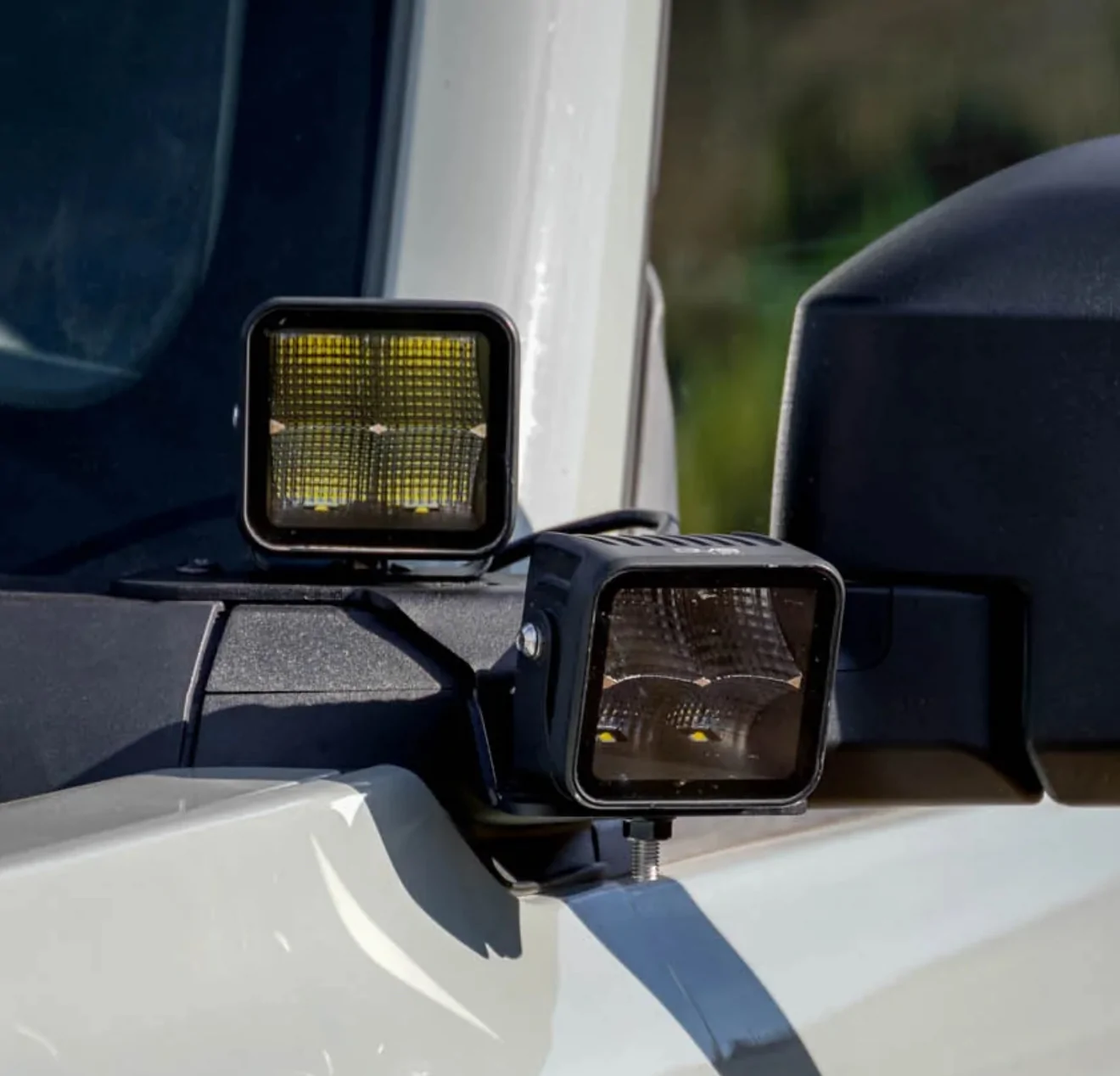 Ford Bronco $40 DV8 A-Pillar Dual Light Pod Drop Mounts IMG_4165