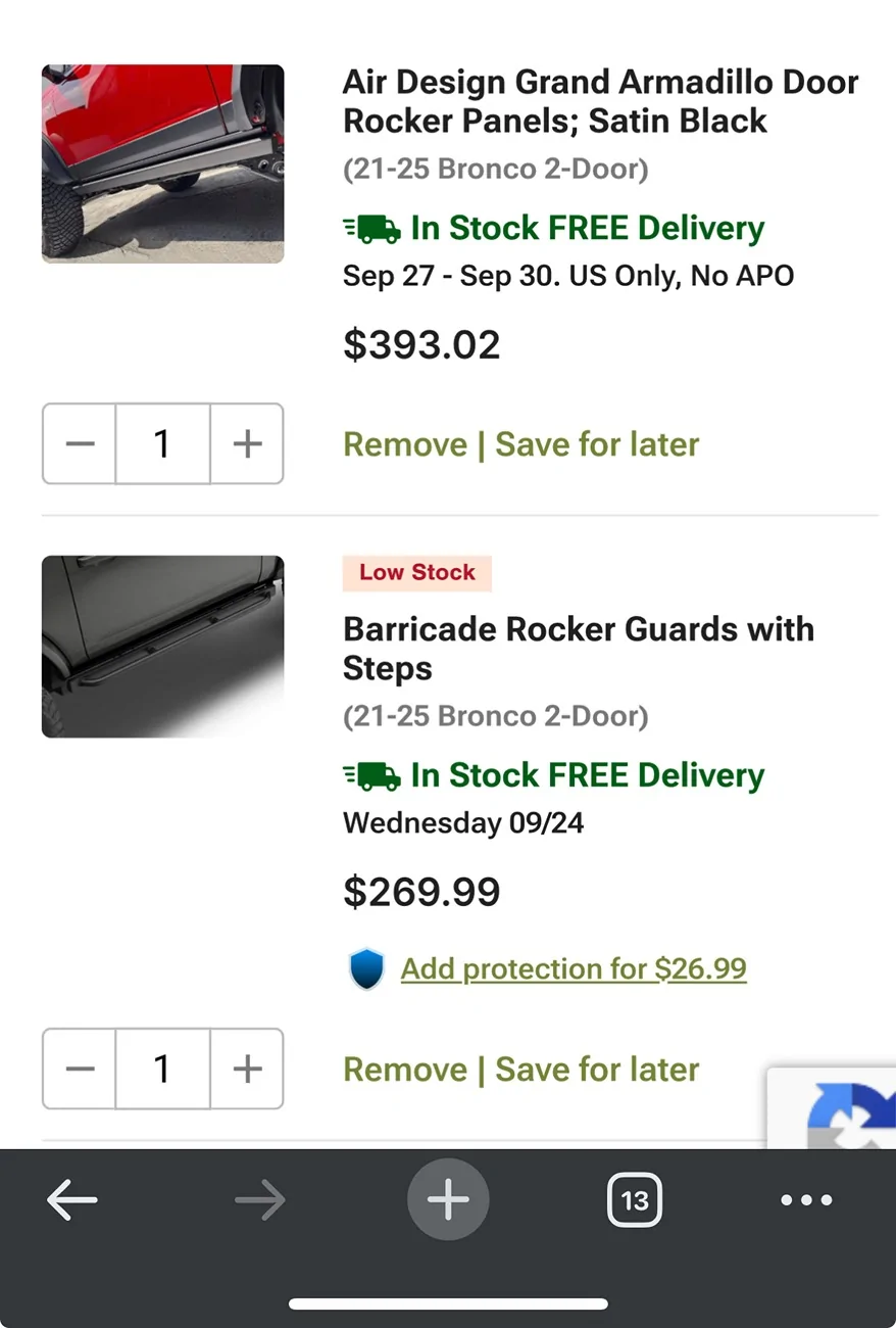 Ford Bronco Rocker panel chips EVERYWHERE…please advise! IMG_4991