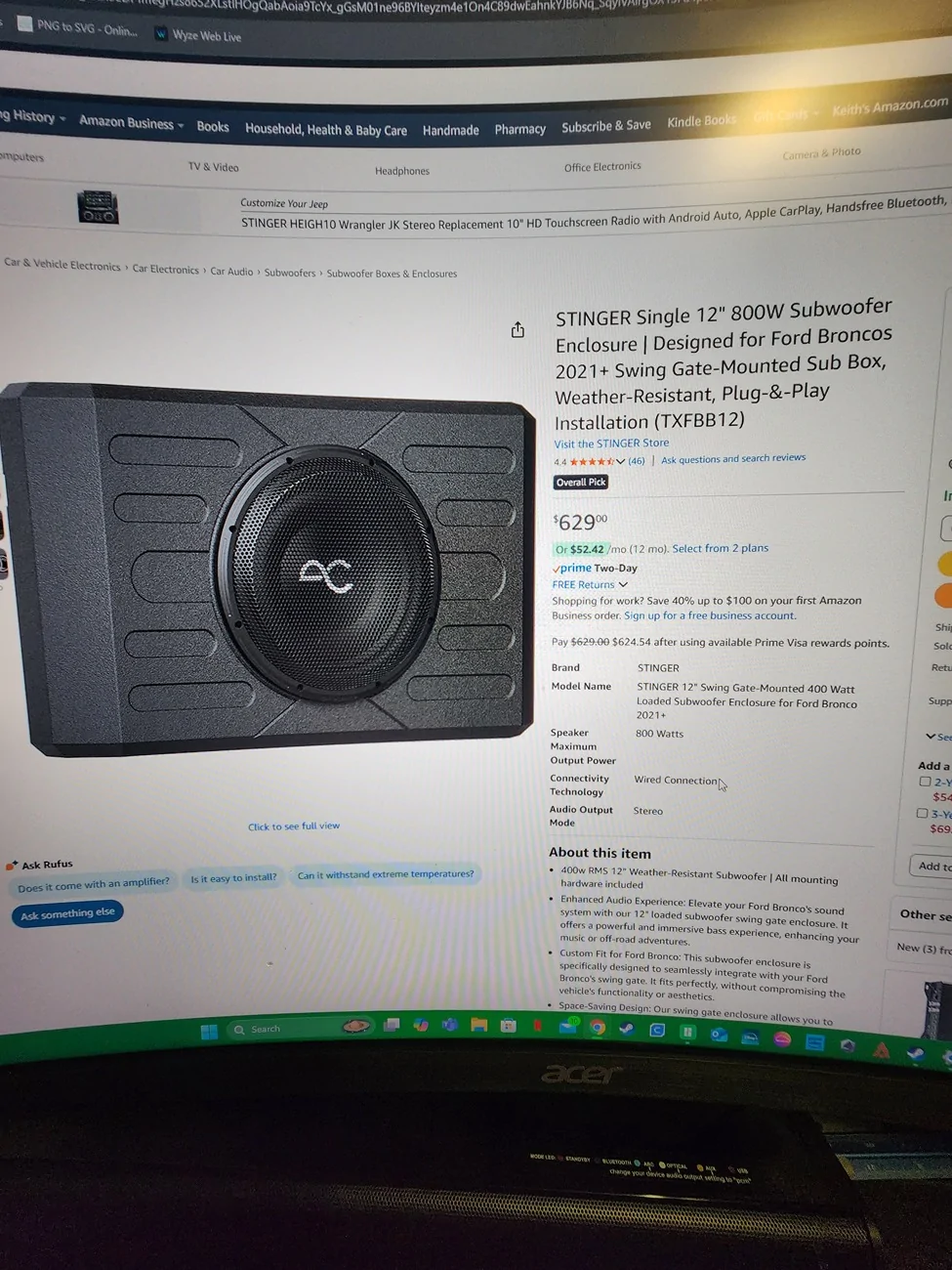 Ford Bronco 2025 subwoofer amp installation 1000011584
