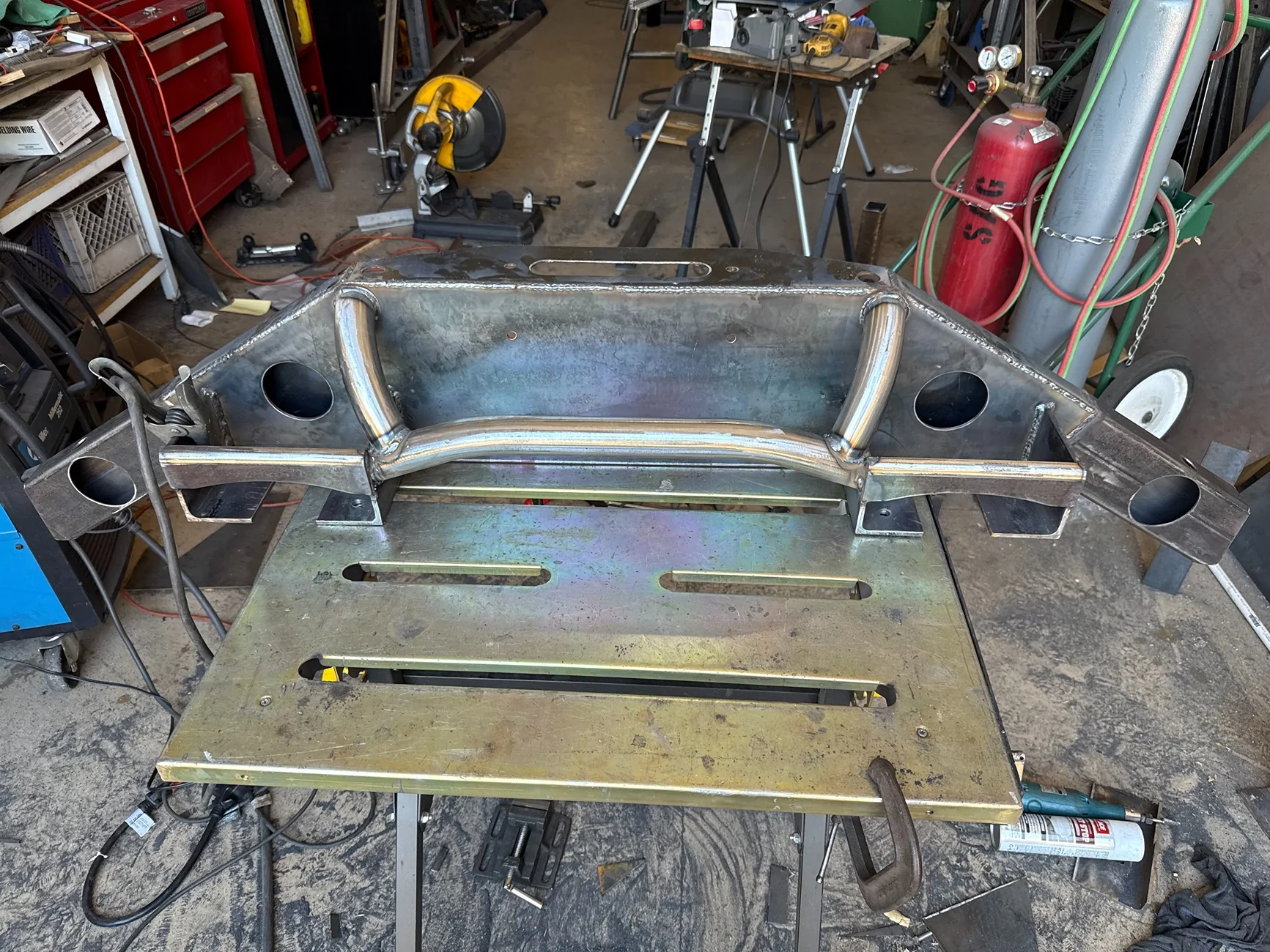 Ford Bronco DIY winch mount bumper custom fabricated Bronco bumper lower tube section
