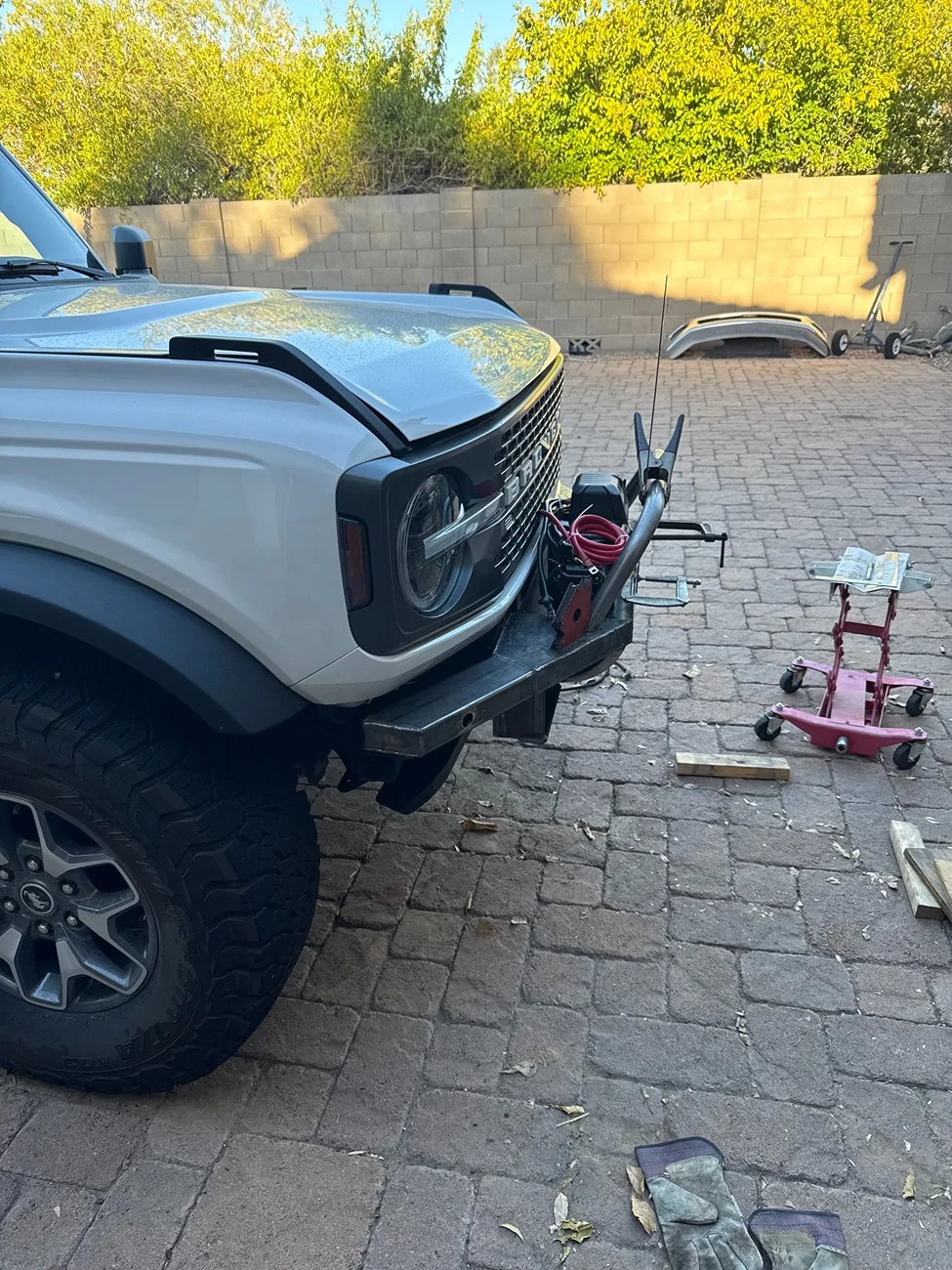 Ford Bronco DIY winch mount bumper custom fabricated bronco bumper fit side vi