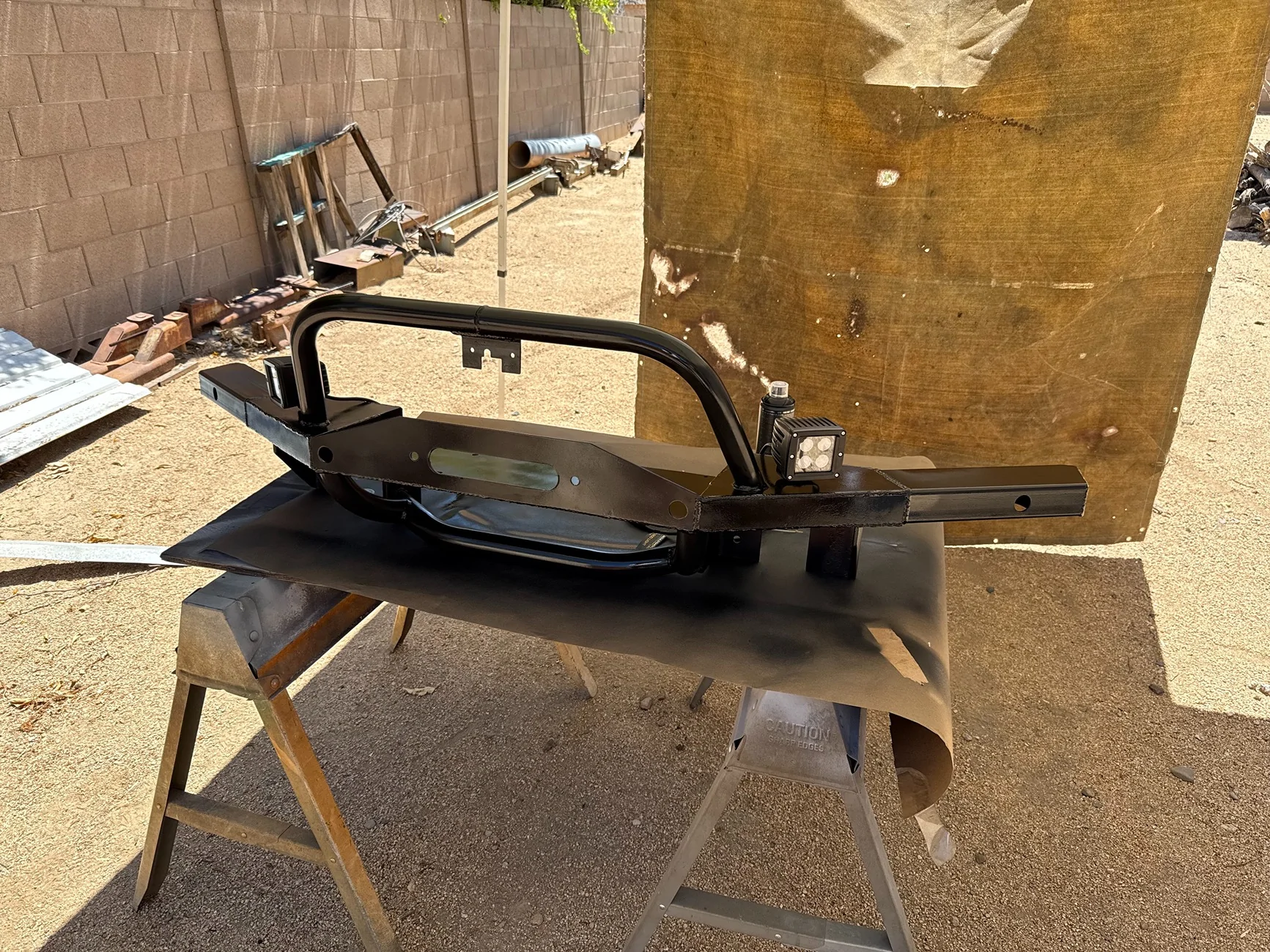 Ford Bronco DIY winch mount bumper custom fabricated bronco bumper pod lights