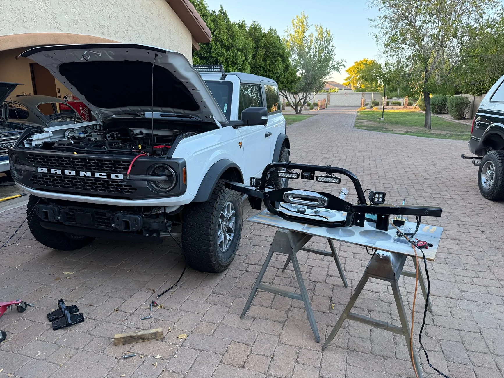 Ford Bronco DIY winch mount bumper custom fabricated bronco bumper install 1