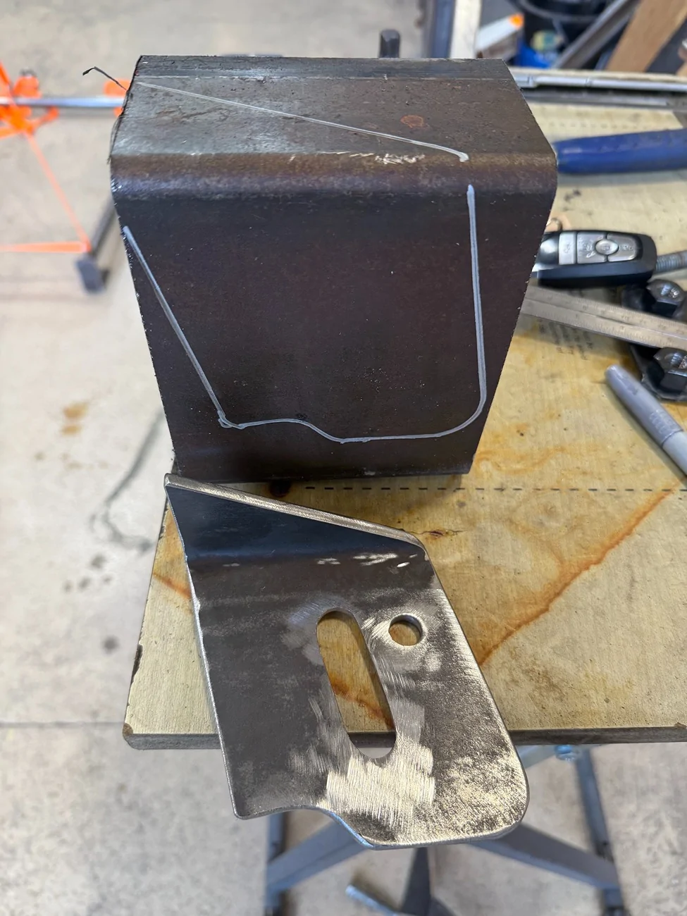 Ford Bronco DIY winch mount bumper custom fabricated bronco bumper reinforcement plat